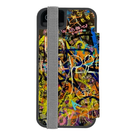 Graffiti-Hintergrund Incipio iPhone Geldbeutel-Hülle (Folio Rückseite)