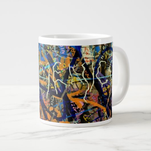 Graffiti-Hintergrund Jumbo-Tasse (Vorderseite Rechts)