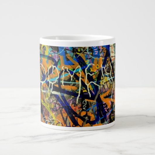 Graffiti-Hintergrund Jumbo-Tasse (Vorderseite)