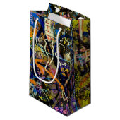 Graffiti-Hintergrund Kleine Geschenktüte (Vorderseite Schrägansicht)
