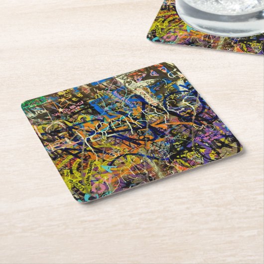 Graffiti-Hintergrund Rechteckiger Pappuntersetzer (angewinkelt)