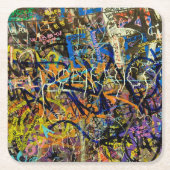 Graffiti-Hintergrund Rechteckiger Pappuntersetzer (Vorderseite)