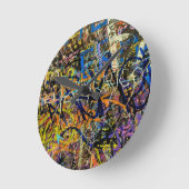 Graffiti-Hintergrund Runde Wanduhr (Winkel)