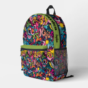 Graffiti hip hop pattern bedruckter rucksack