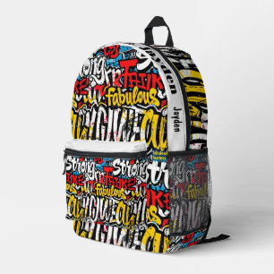 Graffiti hip hop pattern bedruckter rucksack