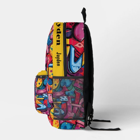 Graffiti hip hop pattern bedruckter rucksack (Rechts)
