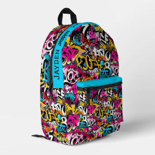 Graffiti hip hop pattern bedruckter rucksack