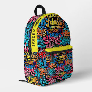 Graffiti hip hop pattern bedruckter rucksack
