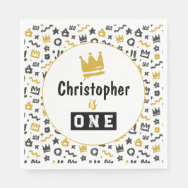 Graffiti Hip Hop Tags Schwarze und Gold Rap Doodle Serviette