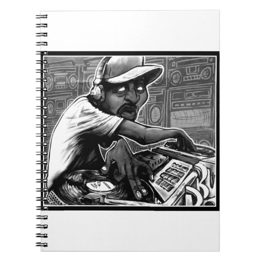 Graffiti Hip Hop Turntable Notizblock (Vorderseite)