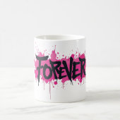 Graffiti Hot Pink "FOREVER" Kaffeetasse (Mittel)