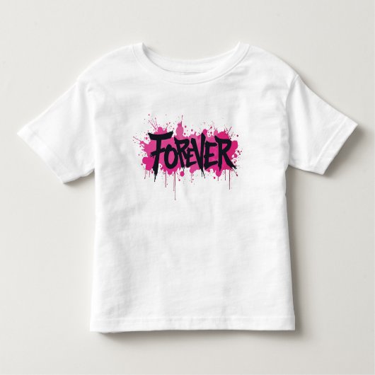 Graffiti Hot Pink "FOREVER" Kleinkind T-shirt (Vorderseite)