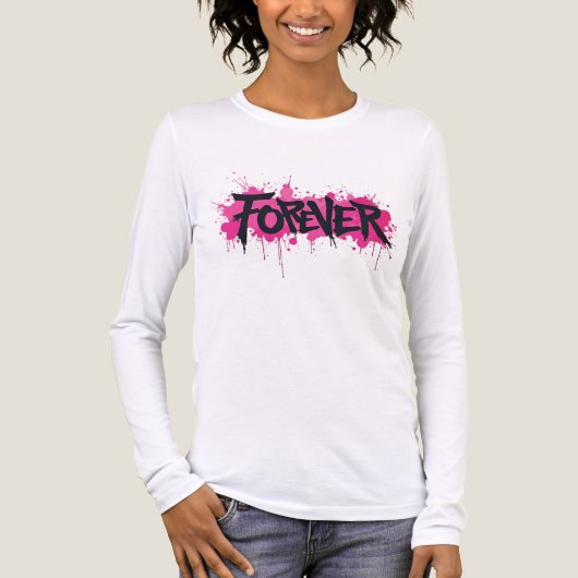 Graffiti Hot Pink "FOREVER" Tri-Blend Shirt (Vorderseite)