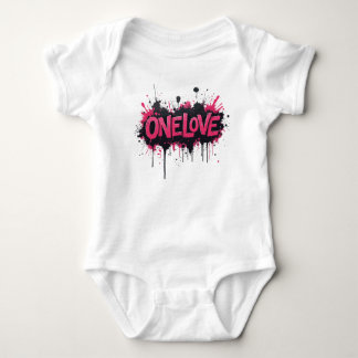 Graffiti Hot Pink "ONELOVE" Baby Strampler