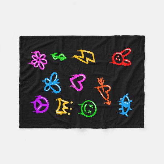 Graffiti Icon Gemustert Fleece Blanket (Vorderseite (Horizontal))