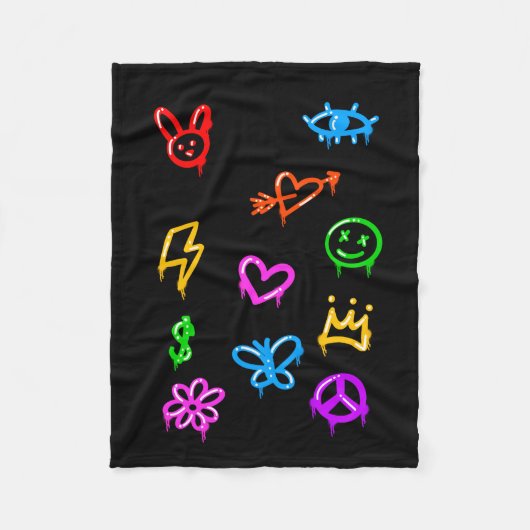 Graffiti Icon Gemustert Fleece Blanket (Vorderseite)