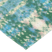 Graffiti Ikat | blaues Aqua-Grün Tischdecke (Schrägansicht)