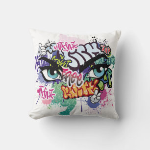 Graffiti-Illustration mit Straßengraffiti-Buchstab Kissen