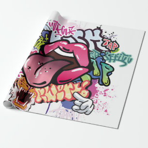 Graffiti-Illustration mit Street-Graffiti-Buchstab Geschenkpapier