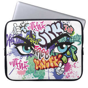 Graffiti-Illustration mit Street-Graffiti-Buchstab Laptopschutzhülle