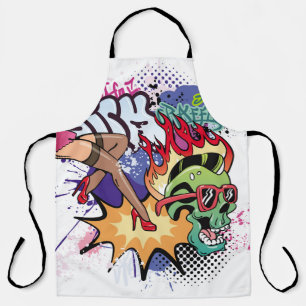 Graffiti-Illustration mit Street-Graffiti-Buchstab Schürze