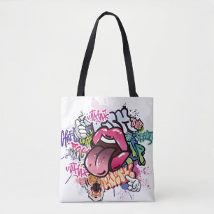 Graffiti-Illustration mit Street-Graffiti-Buchstab Tasche
