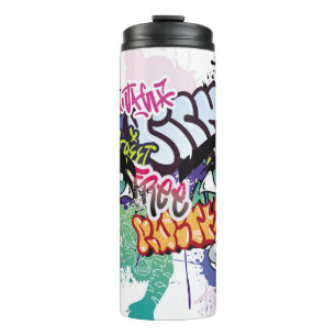 Graffiti-Illustration mit Street-Graffiti-Buchstab Thermosbecher