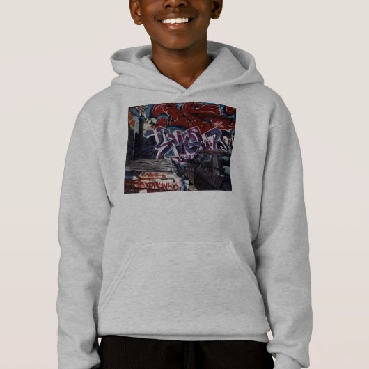 Graffiti im Grau Hoodie (Vorderseite)