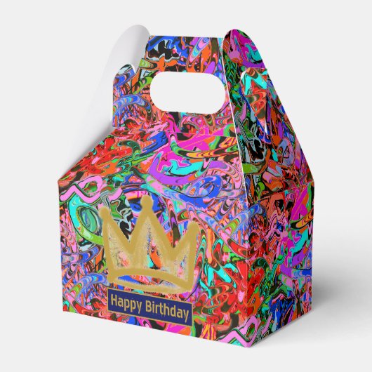 Graffiti im Street-Stil mit Krone Geschenkschachtel (Vorderseite)