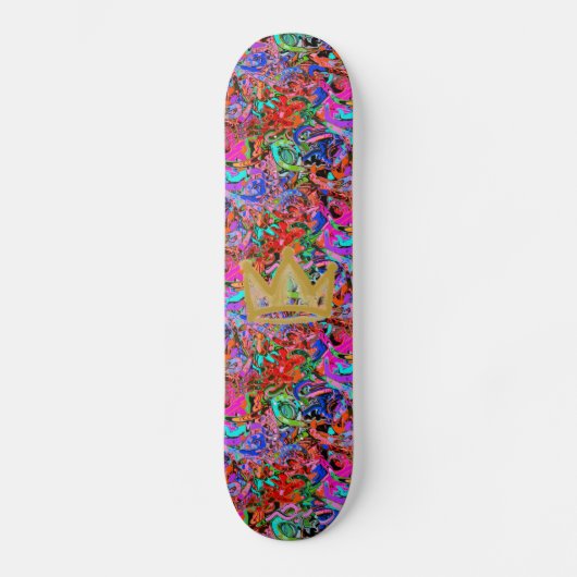 Graffiti im Street-Stil mit Krone Skateboard (Vorderseite)