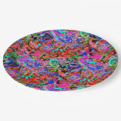 Graffiti in Blues, grün und rot Pappteller (Schrägansicht)