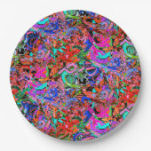 Graffiti in Blues, grün und rot Pappteller (Vorderseite)