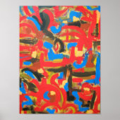 Graffiti in der attisch-Abstrakten Art Pinselstric Poster (Vorne)