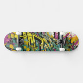 Graffiti in magenta und gelb skateboard (Horizontal)