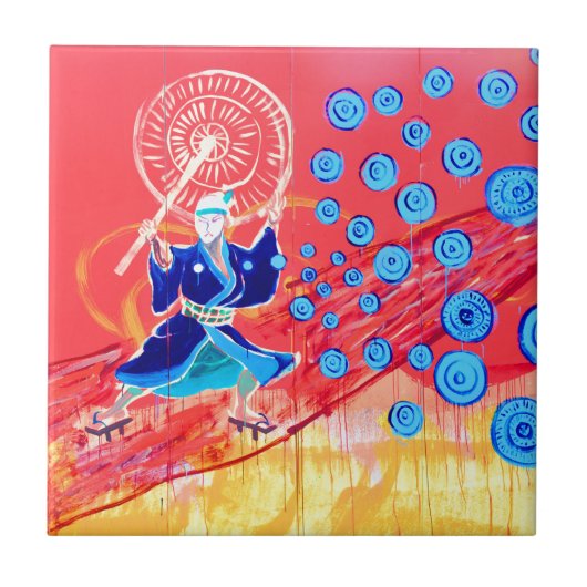 Graffiti in Tokyo, Japan Fliese (Vorderseite)