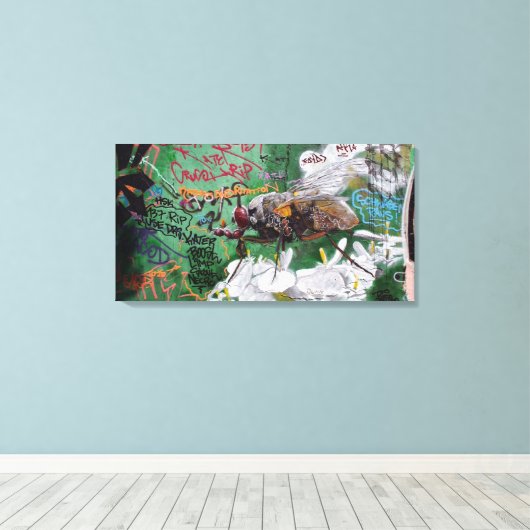 Graffiti insect - Canvas Leinwanddruck (Insitu (Holzboden))