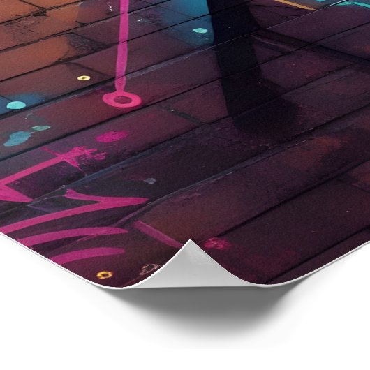 Graffiti inspired Modern Art | Meditating Buddha Poster (Ecke)