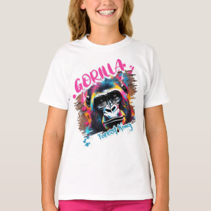Graffiti inspiriert Gorilla Girl T - Shirt