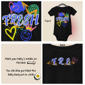 Graffiti-Inspiriert mit Herz, Kronen und Pfeilen Baby Strampler