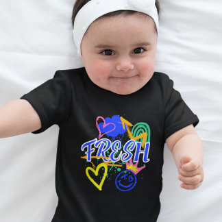 Graffiti-Inspiriert mit Herz, Kronen und Pfeilen Baby Strampler