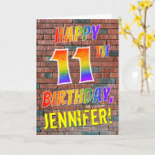 Graffiti Inspiriert Regenbogen-Look glücklich 11.  Karte (Gelbe Blume)