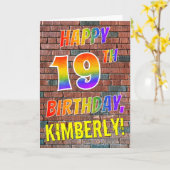 Graffiti Inspiriert Regenbogen-Look glücklich 19. Karte (Gelbe Blume)