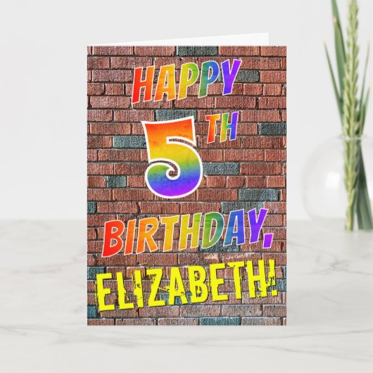 Graffiti Inspiriert Regenbogen-Look glücklich 5. G Karte (Vorderseite)