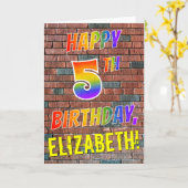 Graffiti Inspiriert Regenbogen-Look glücklich 5. G Karte (Gelbe Blume)