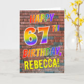 Graffiti Inspiriert Regenbogen-Look glücklich 67. Karte (Gelbe Blume)