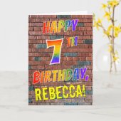 Graffiti Inspiriert Regenbogen-Look glücklich 7. Karte (Gelbe Blume)