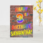 Graffiti Inspiriert Regenbogen sehen glücklich 3.  Karte (Gelbe Blume)