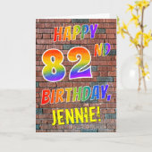 Graffiti Inspiriert Regenbogen sehen glücklich 82N Karte (Gelbe Blume)