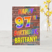 Graffiti Inspiriert Regenbogen sehen glücklich 97. Karte (Gelbe Blume)