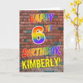 Graffiti Inspiriert Regenbogen sieht glücklich 6. Karte (Gelbe Blume)